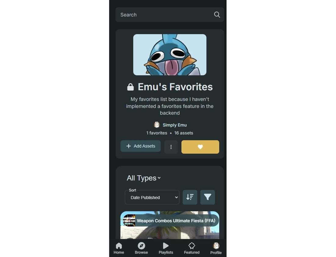 Mobile playlist header design